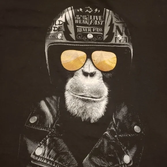 Rever Pass Cool Spirit Men Graphic T-Shirt Live Fast No Place For The Weak Small - Picture 2 of 5